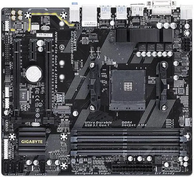 Main image of GIGABYTE AB350M-DS3H Socket AM4 AMD B350 DDR4 64GB Micro ATX