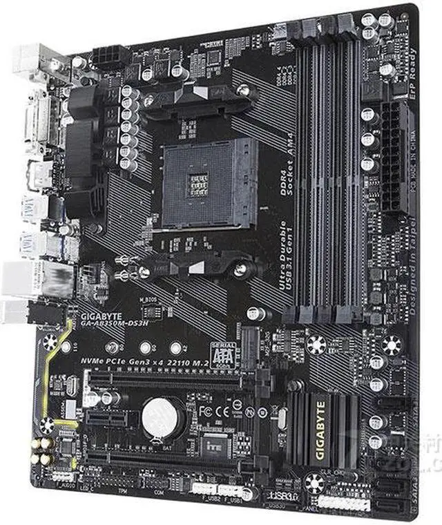 Alt view image 3 of 4 - GIGABYTE AB350M-DS3H Socket AM4 AMD B350 DDR4 64GB Micro ATX