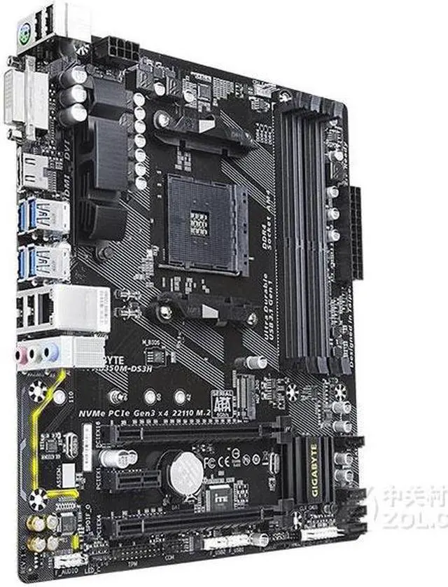 Alt view image 2 of 4 - GIGABYTE AB350M-DS3H Socket AM4 AMD B350 DDR4 64GB Micro ATX