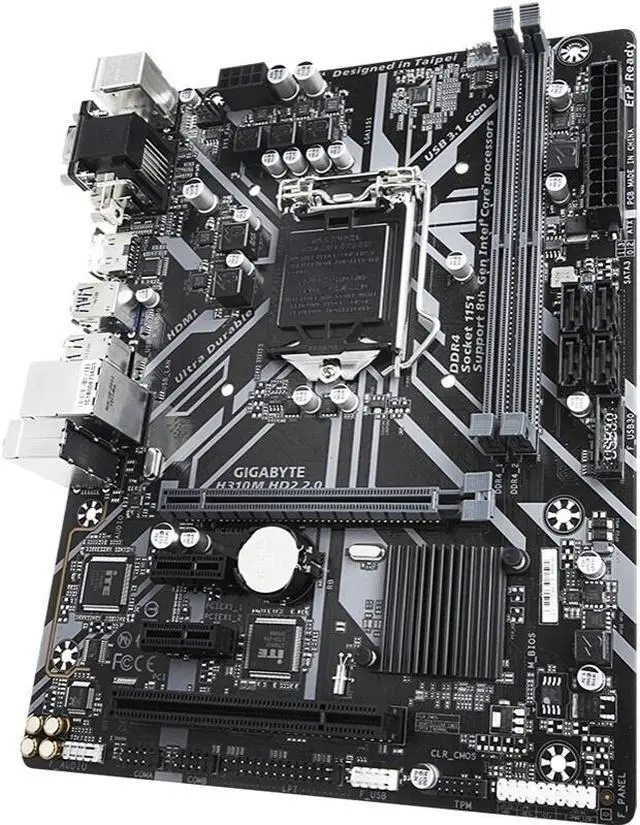Alt view image 2 of 3 - GIGABYTE H310M HD2 2.0 LGA 1151 Intel H310 DDR4 32GB Micro ATX