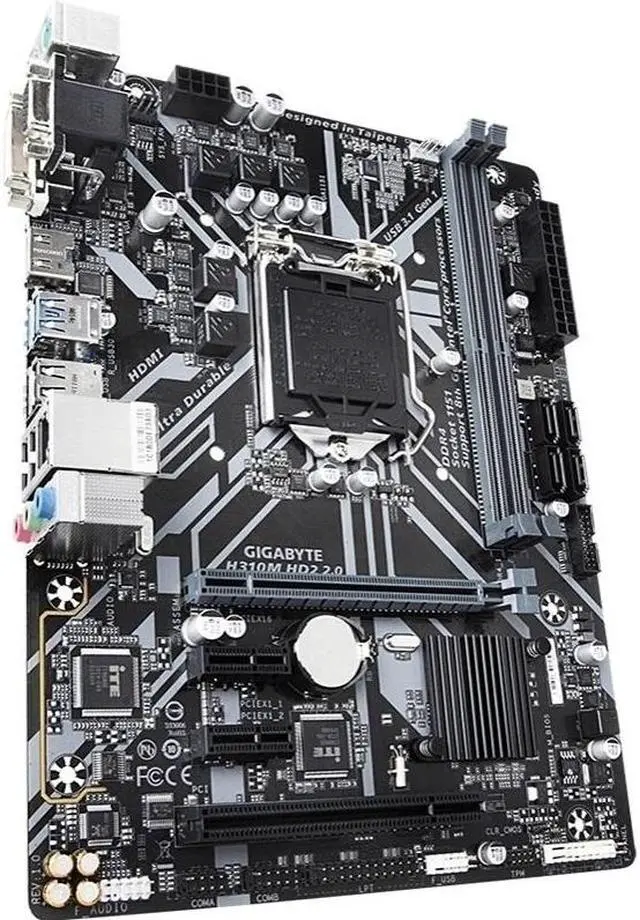 Alt view image 3 of 3 - GIGABYTE H310M HD2 2.0 LGA 1151 Intel H310 DDR4 32GB Micro ATX