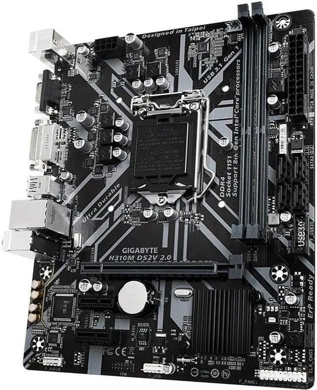 Alt view image 2 of 4 - GIGABYTE H310M DS2V 2.0 LGA 1151 Intel H310 DDR4 32GB Micro ATX