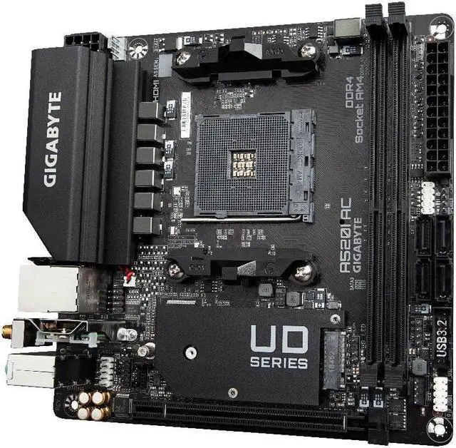 Alt view image 3 of 4 - GIGABYTE A520I AC Socket AM4 AMD A520 DDR4 32GB Mini-ITX
