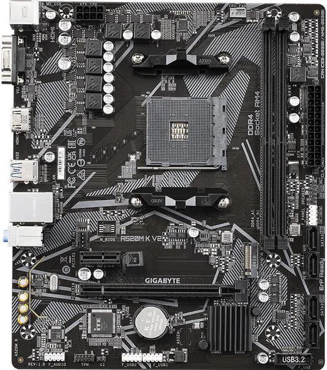 Main image of GIGABYTE A520M K V2 Socket AM4 AMD A520 DDR4 32GB Micro ATX
