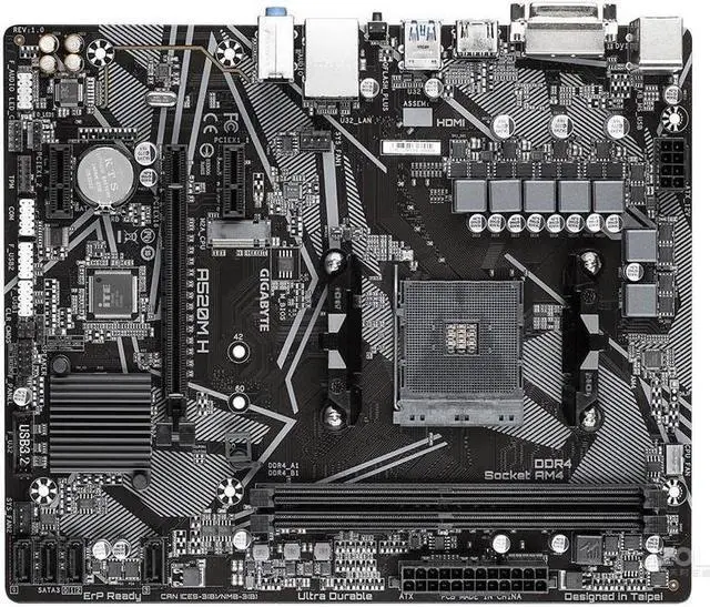 Main image of GIGABYTE A520M H Socket AM4 AMD A520 DDR4 64GB Micro ATX