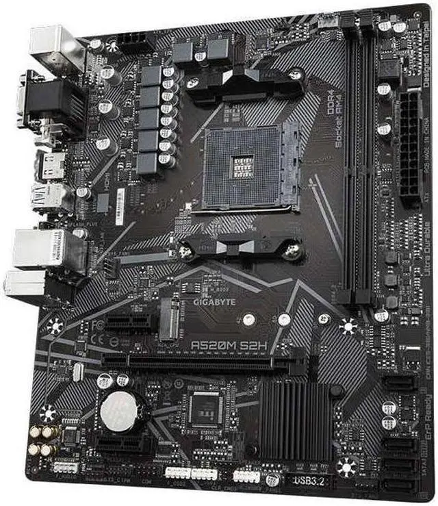 Alt view image 3 of 4 - GIGABYTE A520M H Socket AM4 AMD A520 DDR4 64GB Micro ATX
