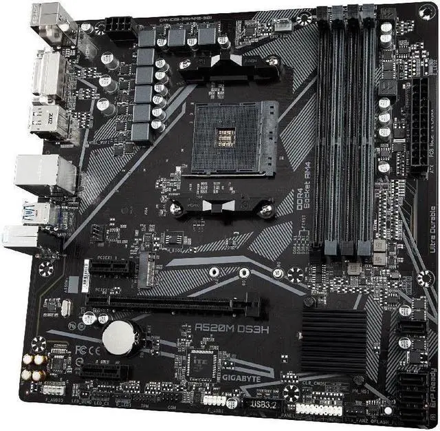 Alt view image 2 of 4 - GIGABYTE A520M DS3H Socket AM4 AMD A520 DDR4 128GB Micro ATX
