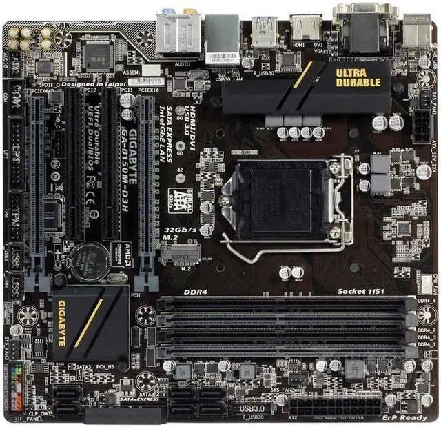 Main image of GIGABYTE B150M-D3H(rev.1.0) LGA 1151 Intel B150 DDR4 64GB Micro ATX