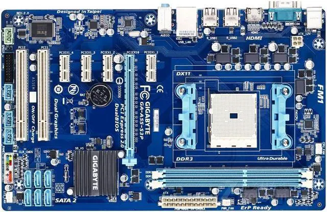 Alt view image 5 of 5 - GIGABYTE GA-A55-S3P(rev.1.0/rev.1.2/rev.2.0) Socket FM1 AMD A55 DDR3 64GB ATX
