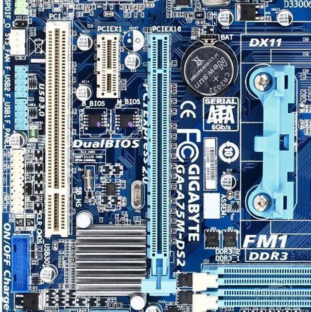 Alt view image 3 of 5 - GIGABYTE GA-A75M-DS2 Socket FM1 AMD A75 DDR3 64GB Micro ATX