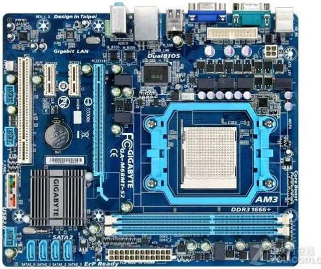 Main image of GIGABYTE GA-M68MT-S2 Socket AM3 nVIDIA nForce 7025-630a DDR3 8GB Micro ATX
