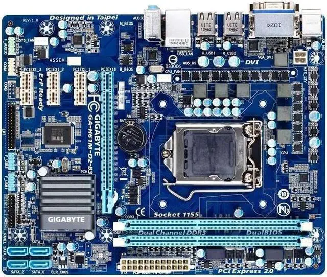 Main image of GIGABYTE GA-H61M-D2-B3(rev.1.0) LGA 1155 Intel H61 DDR3 16GB Micro ATX