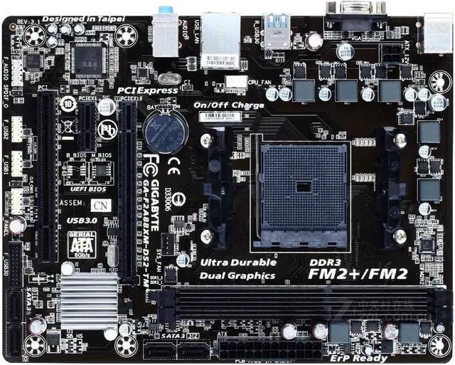 Main image of GIGABYTE F2A88XM-DS2-TM(rev.3.1) Socket FM2/FM2+ AMD A88X DDR3 64GB Micro ATX