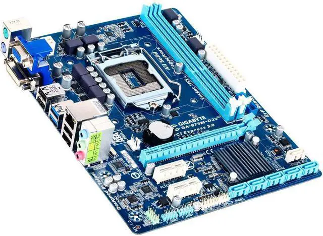 Alt view image 2 of 3 - GIGABYTE GA-B75M-D2V LGA 1155 Intel B75 DDR3 16GB Micro ATX