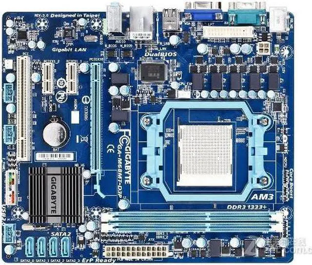 Main image of GIGABYTE GA-M68MT-D3P Socket AM3 nVIDIA nForce 7025-630a DDR3 8GB Micro ATX