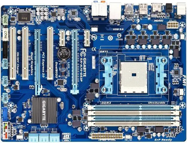 Main image of GIGABYTE GA-A75-DS3P Socket FM1 AMD A75 DDR3 64GB ATX