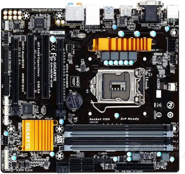 Main image of GIGABYTE H97M-D3H(rev.1.1) LGA 1150 Intel H97 DDR3 32GB Micro ATX