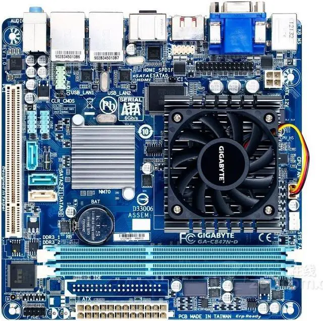 Main image of GIGABYTE GA-C847N-D CPU Intel NM70 DDR3 16GB Mini-ITX