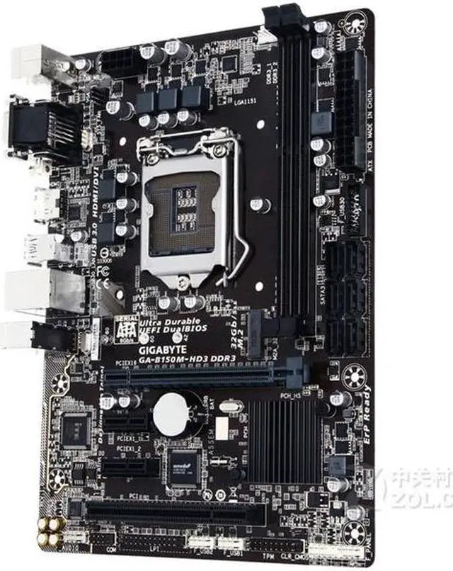 Alt view image 2 of 4 - GIGABYTE B150M-HD3 DDR3(rev.1.0) LGA 1151 Intel B150 DDR3 32GB Micro ATX