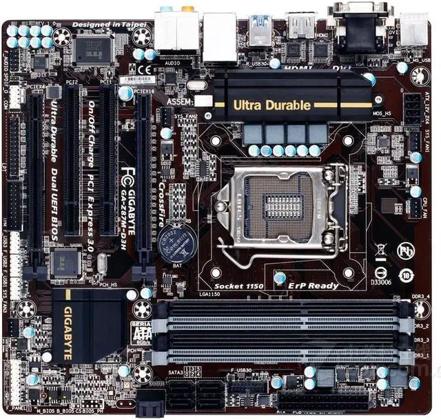 Main image of GIGABYTE Z87M-D3H LGA 1150 Intel Z87 DDR3 32GB Micro ATX