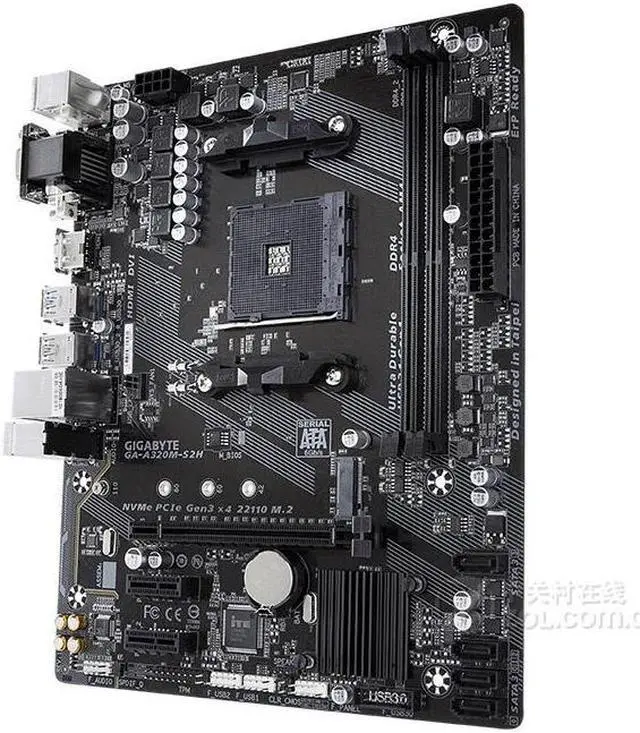 Alt view image 4 of 4 - GIGABYTE A320M-S2H Socket AM4 AMD A320 DDR4 32GB Micro ATX