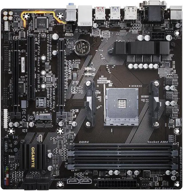 Alt view image 3 of 4 - GIGABYTE AB350M-D3H Socket AM4 AMD B350 DDR4 64GB Micro ATX