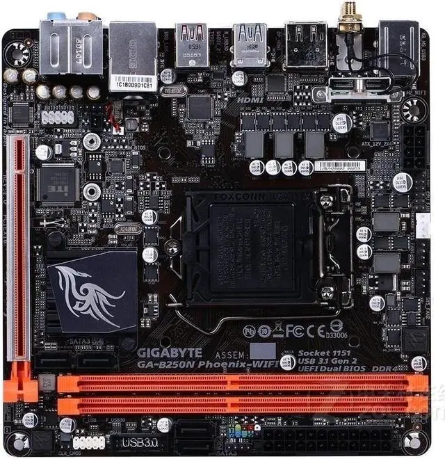 Main image of GIGABYTE B250N-PHOENIX WIFI LGA 1151 Intel B250 DDR4 32GB Mini-ITX
