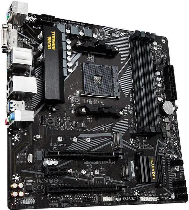 Alt view image 3 of 4 - GIGABYTE B550M DS3H Socket AM4 AMD B550 DDR4 128GB Micro ATX