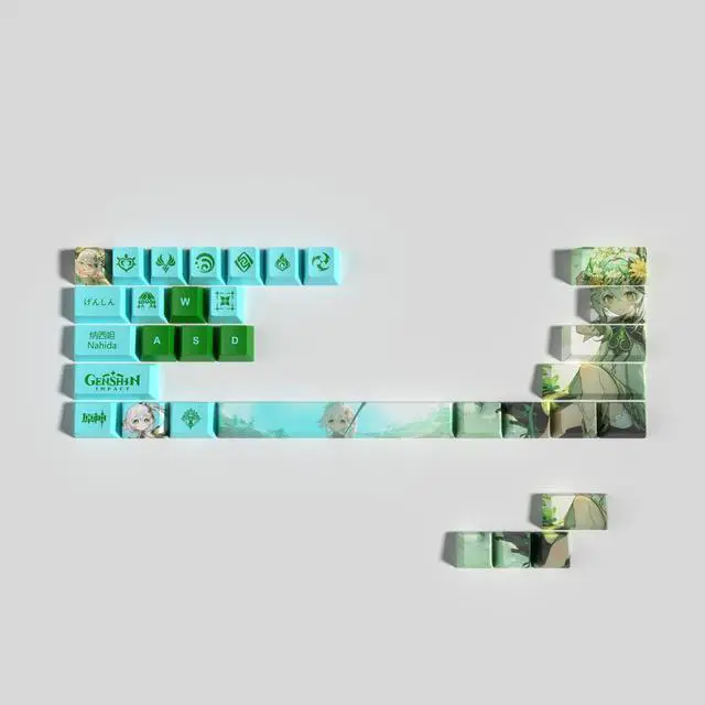 Alt view image 2 of 7 - Genshin Impact Themed Keycaps Ning Guang PBT heat-sublimation keycaps 29 keys OEM high degree