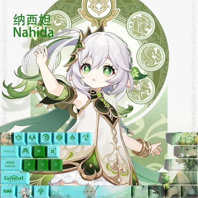 Main image of Genshin Impact Themed Keycaps Ning Guang PBT heat-sublimation keycaps 29 keys OEM high degree