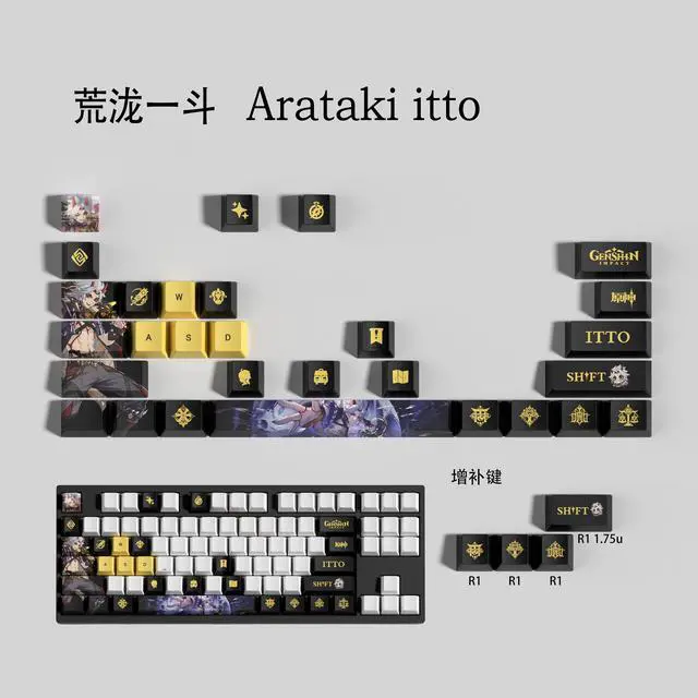 Main image of Genshin Impact Themed Keycaps Hutao PBT heat-sublimation keycaps 29 keys OEM high degree