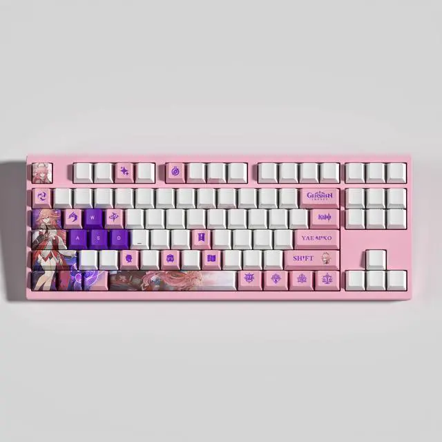 Alt view image 7 of 7 - Genshin Impact Themed Keycaps Hutao PBT heat-sublimation keycaps 29 keys OEM high degree