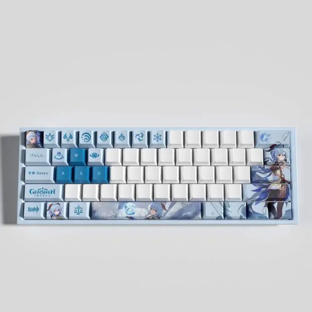 Alt view image 3 of 5 - Genshin Impact Themed Keycaps Ganyu PBT heat-sublimation keycaps 29 keys OEM high degree