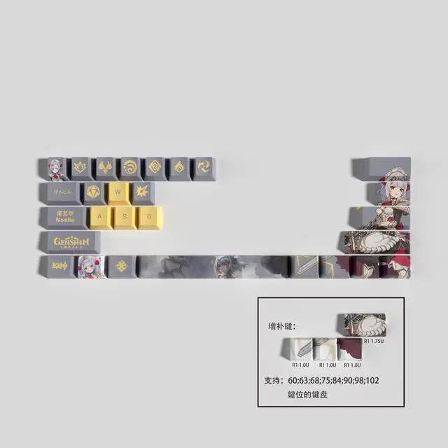 Alt view image 2 of 5 - Genshin Impact Themed Keycaps Noelle PBT heat-sublimation keycaps 29 keys OEM high degree