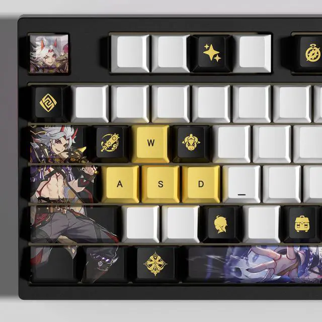 Alt view image 3 of 7 - Genshin Impact Themed Keycaps Hutao PBT heat-sublimation keycaps 29 keys OEM high degree