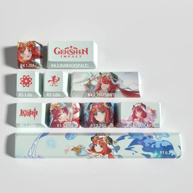 Alt view image 7 of 7 - Genshin Impact Themed Keycaps Nilou PBT heat-sublimation keycaps 10 keys OEM high degree