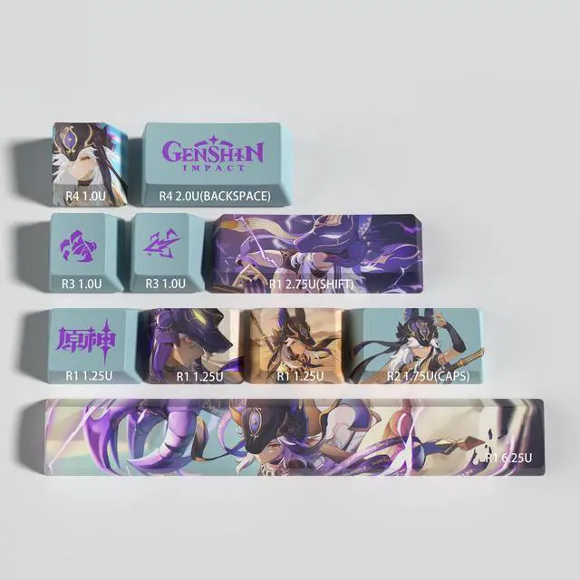 Alt view image 2 of 5 - Genshin Impact Themed Keycaps Cyno PBT heat-sublimation keycaps 10 keys OEM high degree