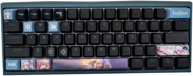 Alt view image 3 of 5 - Genshin Impact Themed Keycaps Kamisato Ayaka PBT heat-sublimation keycaps 10 keys OEM high degree