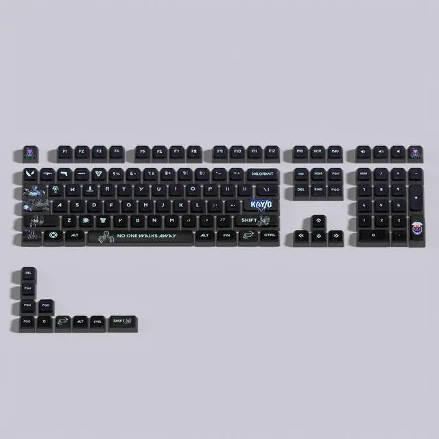 Alt view image 2 of 5 - VALORANT Themed Keycaps KAY-O Black translucent on all sides PBT heat-sublimation keycaps 119 keys ASA high degree