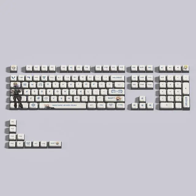 Alt view image 2 of 5 - VALORANT Themed Keycaps Deadlock Black translucent on all sides PBT heat-sublimation keycaps 119 keys ASA high degree