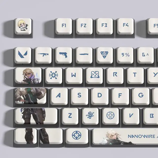 Alt view image 3 of 5 - VALORANT Themed Keycaps Deadlock Black translucent on all sides PBT heat-sublimation keycaps 119 keys ASA high degree