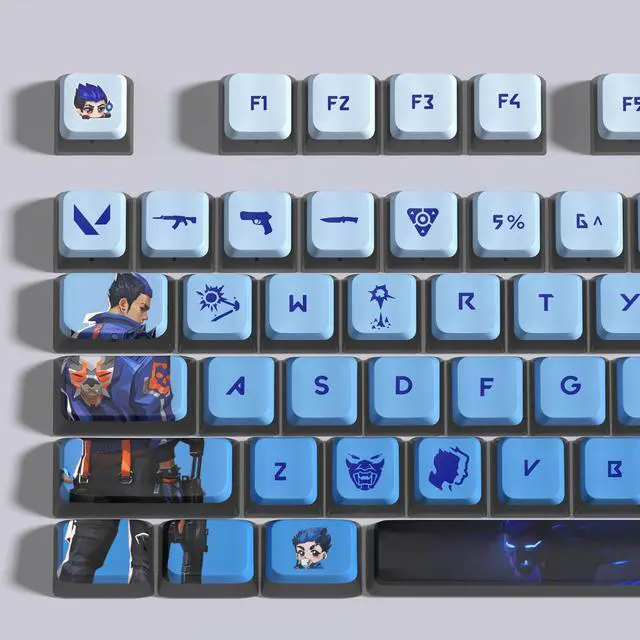 Alt view image 3 of 5 - VALORANT Themed Keycaps Yoru Black translucent on all sides PBT heat-sublimation keycaps 119 keys ASA high degree