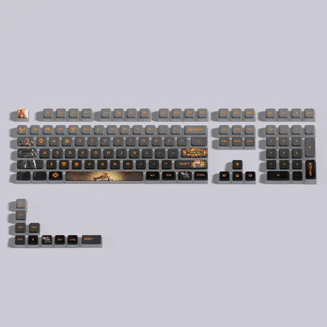 Alt view image 2 of 7 - VALORANT Themed Keycaps Chamber Black translucent on all sides PBT heat-sublimation keycaps 119 keys ASA high degree
