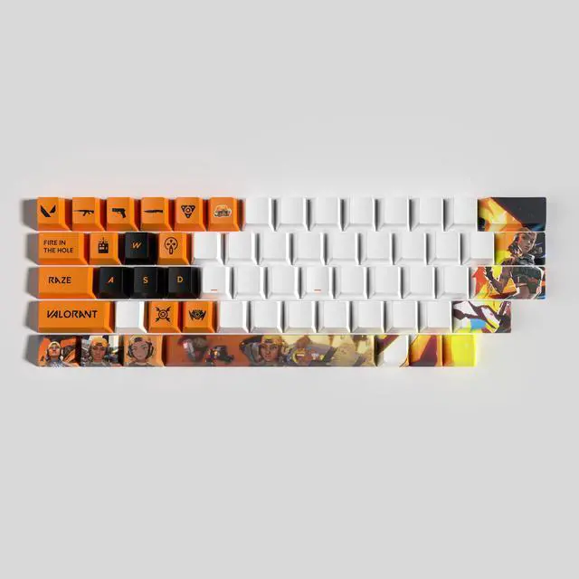 Alt view image 3 of 7 - VALORANT Themed Keycaps Neon PBT heat-sublimation keycaps 29 keys OEM high degree