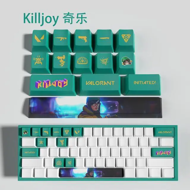 Main image of VALORANT Themed Keycaps KillJoy PBT heat-sublimation keycaps 14 keys OEM high degree