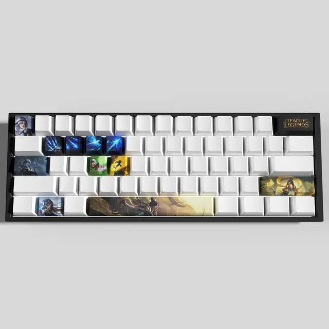 Alt view image 3 of 5 - League of Legends Themed Keycaps Ashe PBT heat-sublimation keycaps 12 keys OEM high degree