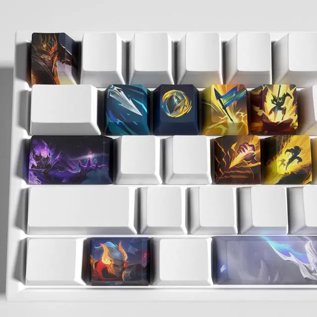 Alt view image 3 of 5 - League of Legends Themed Keycaps Jarvan IV PBT heat-sublimation keycaps 12 keys OEM high degree