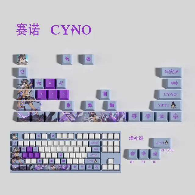 Main image of Genshin Impact Themed Keycaps Cyno PBT heat-sublimation keycaps 29 keys OEM high degree