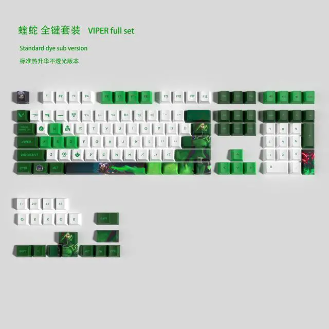 Main image of VALORANT Themed Keycaps Viper PBT heat-sublimation keycaps full keycap OEM high degree