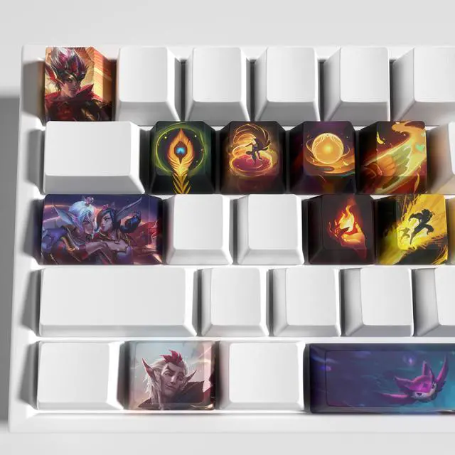 Alt view image 3 of 5 - League of Legends Themed Keycaps Rakan PBT heat-sublimation keycaps 12 keys OEM high degree